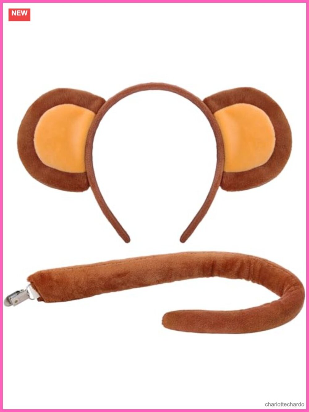Monkey Ears and Tail Set Adult Costume Accessory 2 Piece